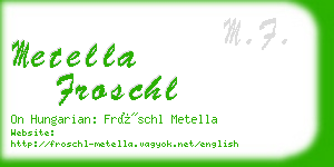 metella froschl business card